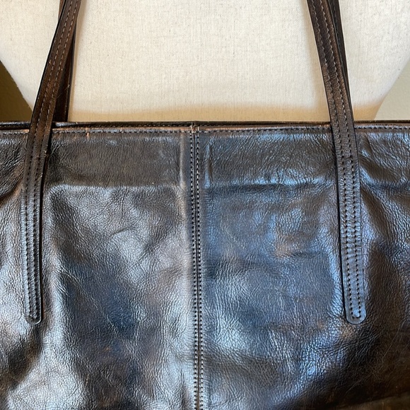 ZLYC Brown Leather Shoulder Tote Bag Purse Zip Top Closure Inside Pocket - Picture 2 of 15